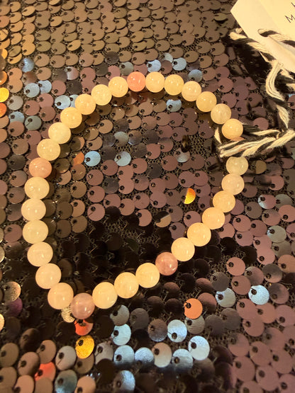 Morganite w Rose Quartz handmade bracelet