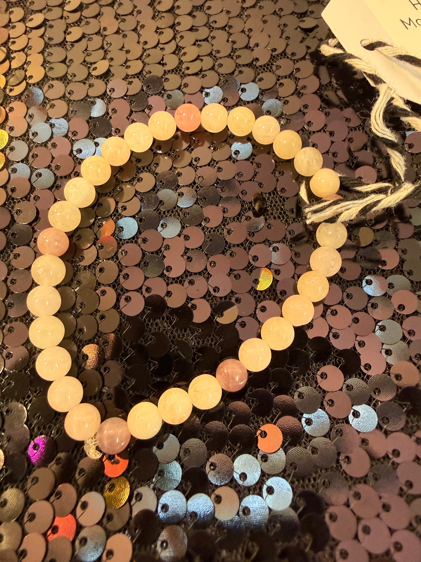 Morganite w Rose Quartz handmade bracelet