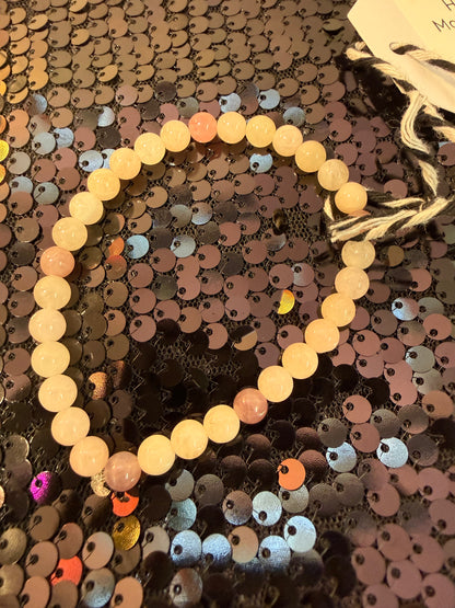 Morganite w Rose Quartz handmade bracelet