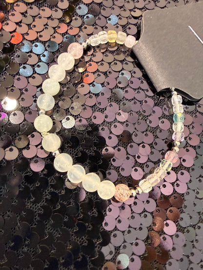 Rose Quartz Flourite handmade bracelet