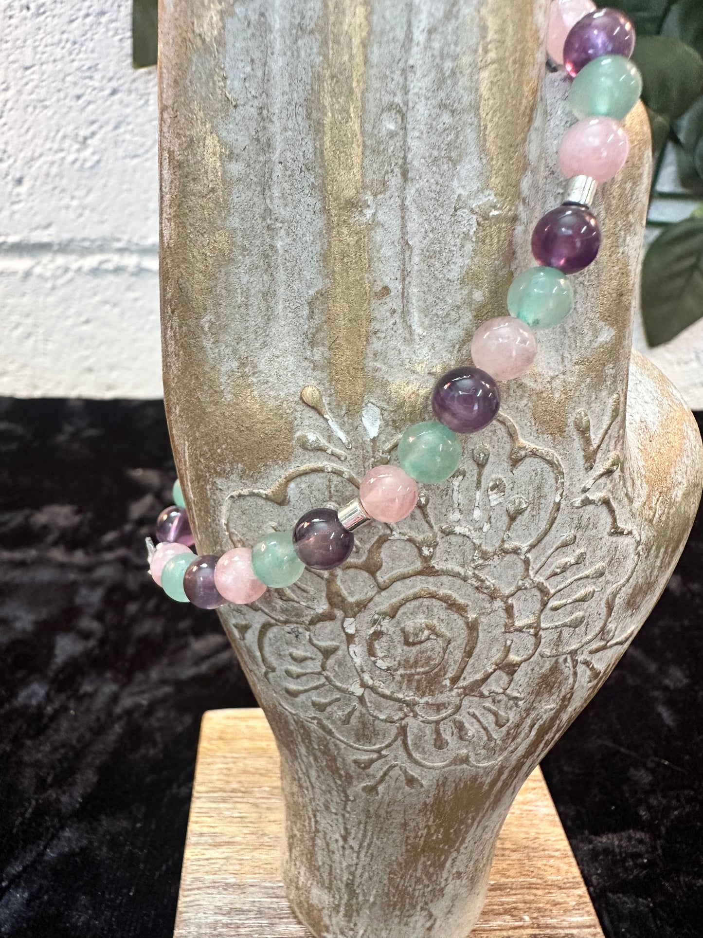 Amethyst, Rose Quartz, Green Aventurine Bracelet