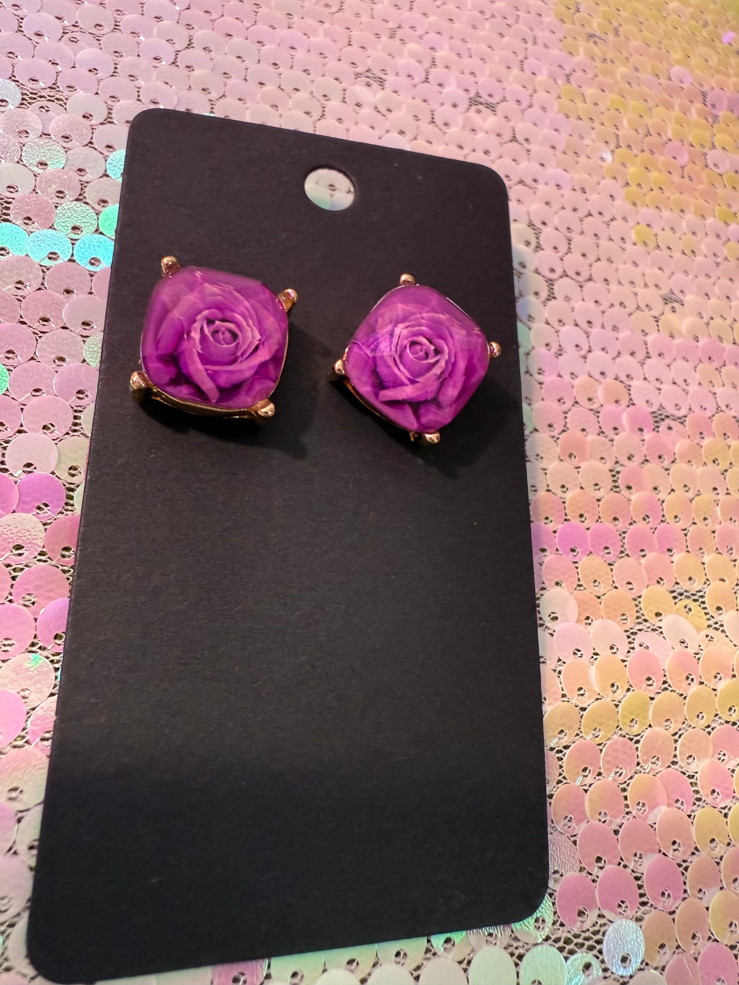 Purple dream butterfly stud earrings