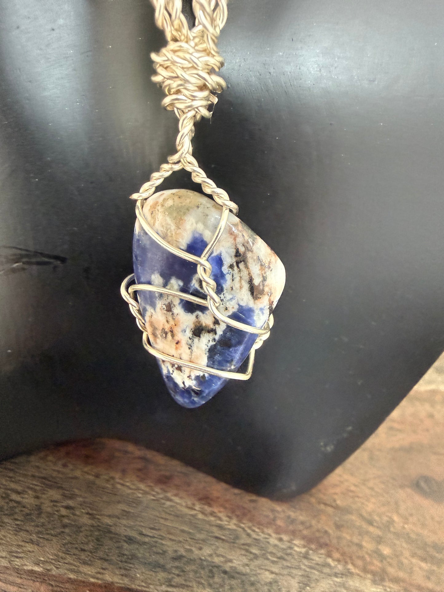 Blue Sodalite Crystal pendant 18” chain