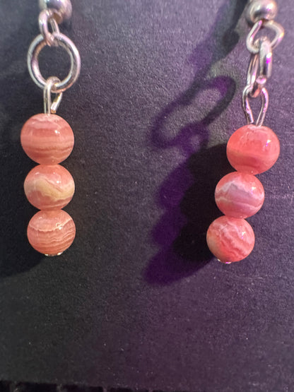 Rhodochrosite handmade earrings