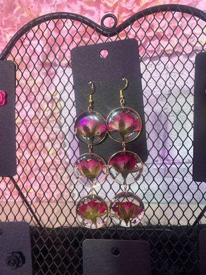La Flor Blooming dangle dried flower earrings