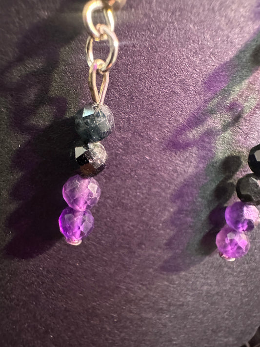 Amethyst mini dangle earrings