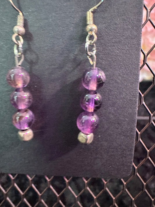 Amethyst dangle handmade earrings