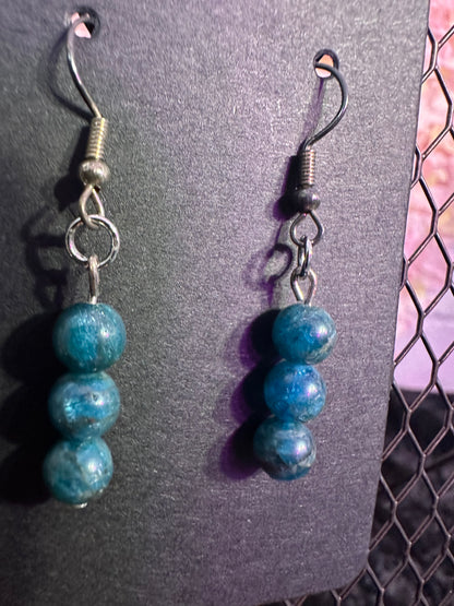 Blue Apatite Handmade Crystal Earrings