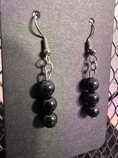 Black onyx handmade dangle earrings