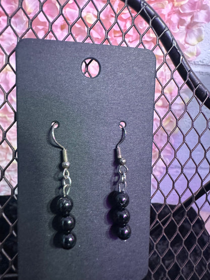 Black onyx handmade dangle earrings