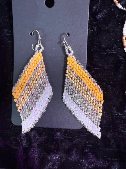 Peachy beaded earrings