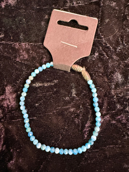 Blue Apatite hand beaded bracelet