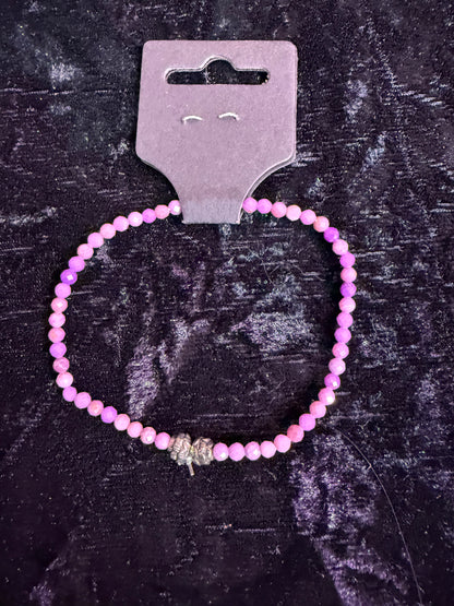 Purple phosphosiderite Handbeaded dainty bracelet