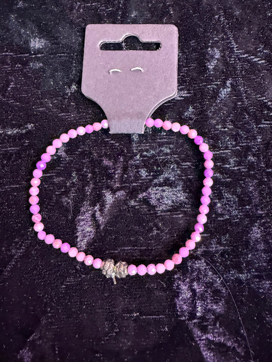 Purple phosphosiderite Handbeaded dainty bracelet