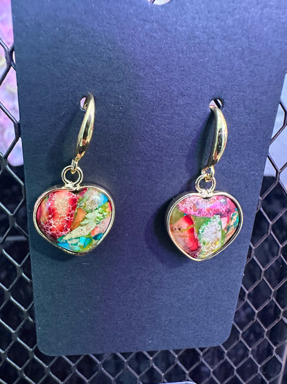 Vintage floral resin earrings