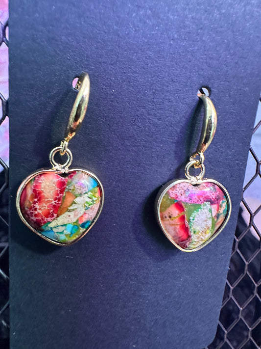 Vintage floral resin earrings