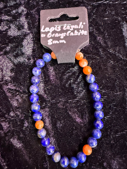 Lapis Lazuli Orange Calcite 8mm bracelet