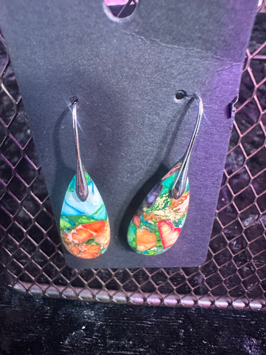 Mosaic flower earrings