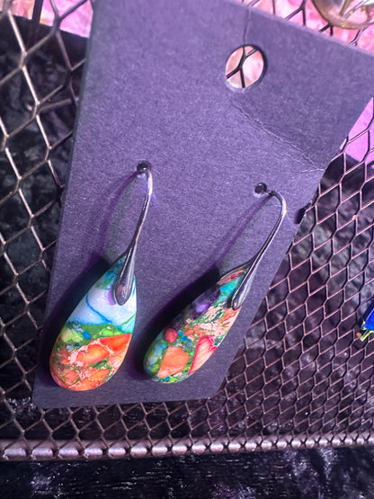 Mosaic flower earrings