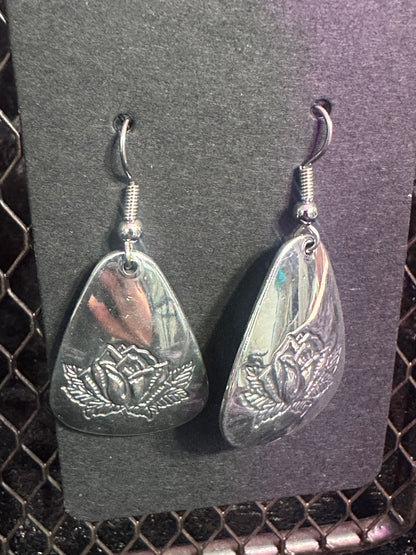 Aluminum Rose Stamp dangle earrings