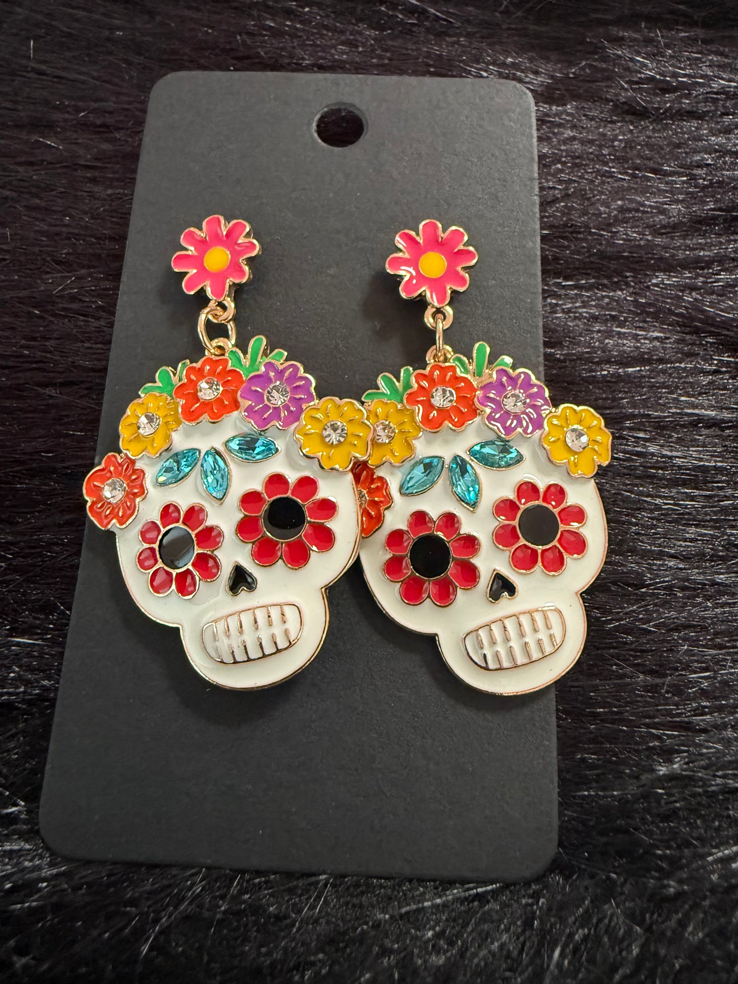 Crystal embellished de Los Muertos earrings
