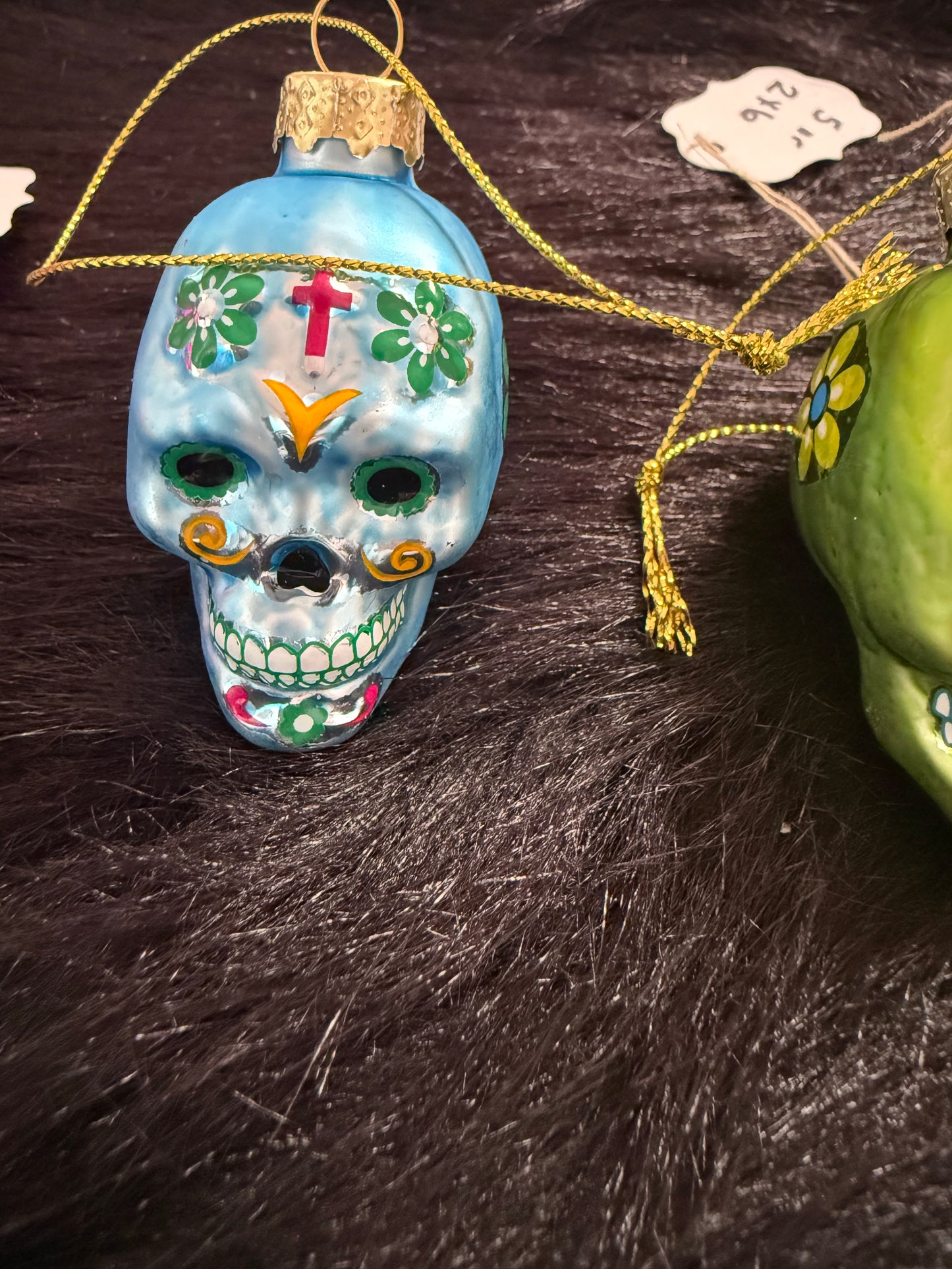 Blue Dia de Los Muertos ornaments