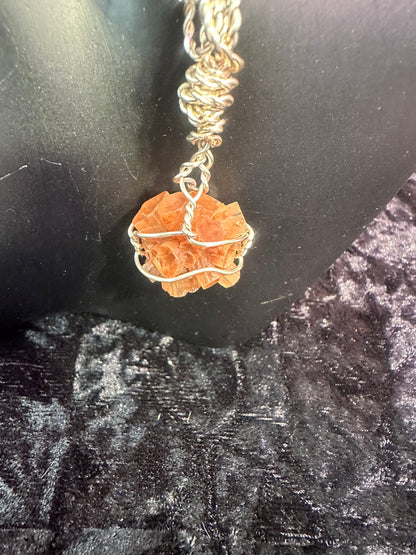 Aragonite handmade Crystal pendant w chain