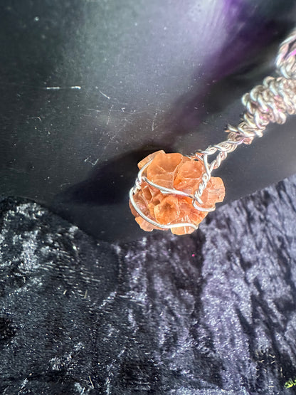 Aragonite handmade Crystal pendant w chain