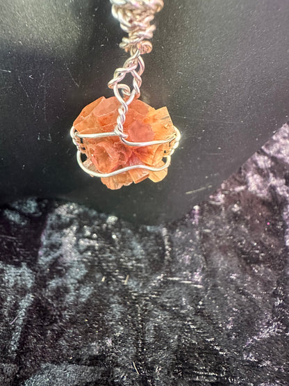 Aragonite handmade Crystal pendant w chain