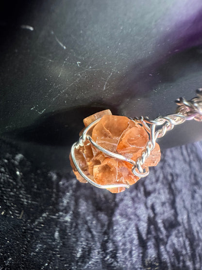 Aragonite handmade Crystal pendant w chain
