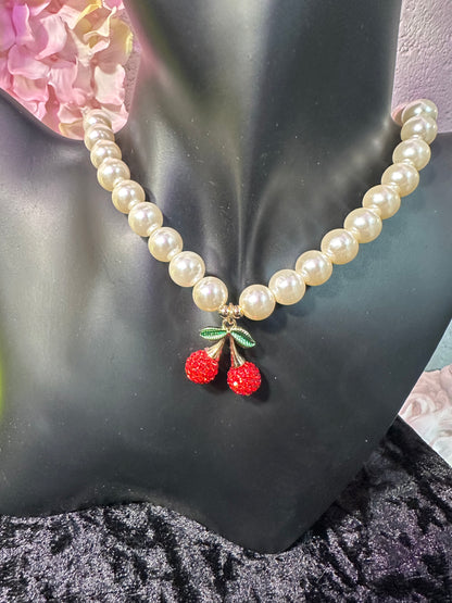 Cherry Baby Pearl Choker