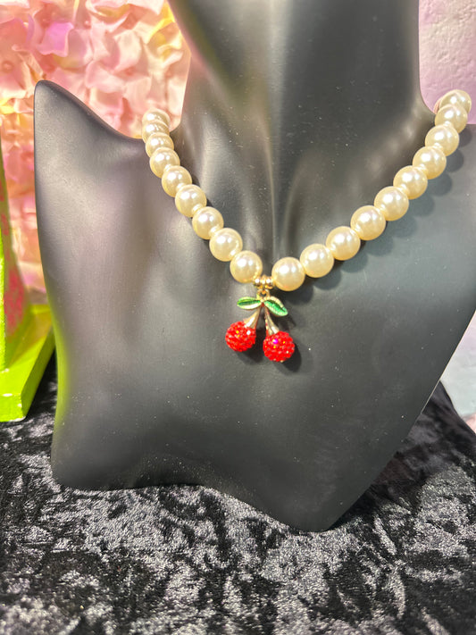Cherry Baby Pearl Choker