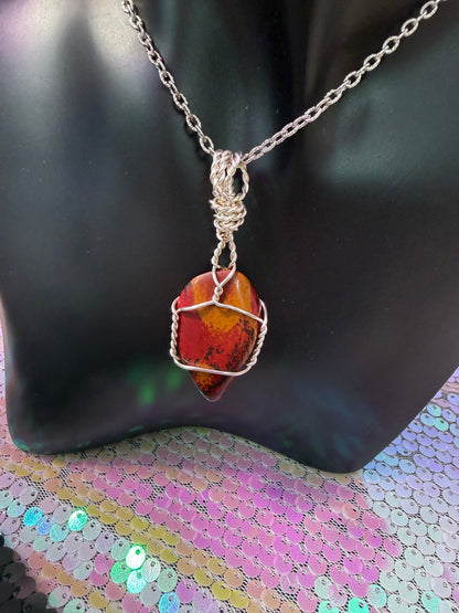 Red Jasper pendant w orange band