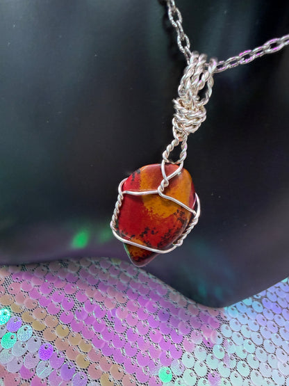 Red Jasper pendant w orange band