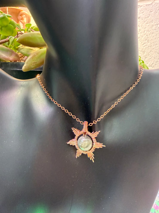 Wire wrapped Sun necklace