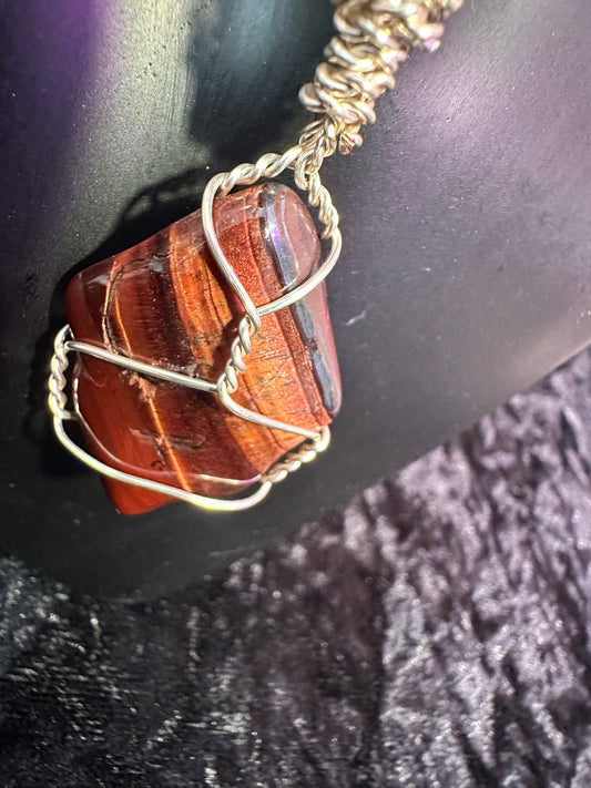 Red tigers eye pendant