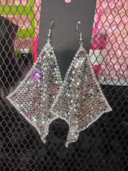 Classic Las Vegas Collection Metal Mesh Square Hook Earrings