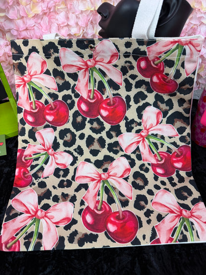 Cherry baby vintage tote bag