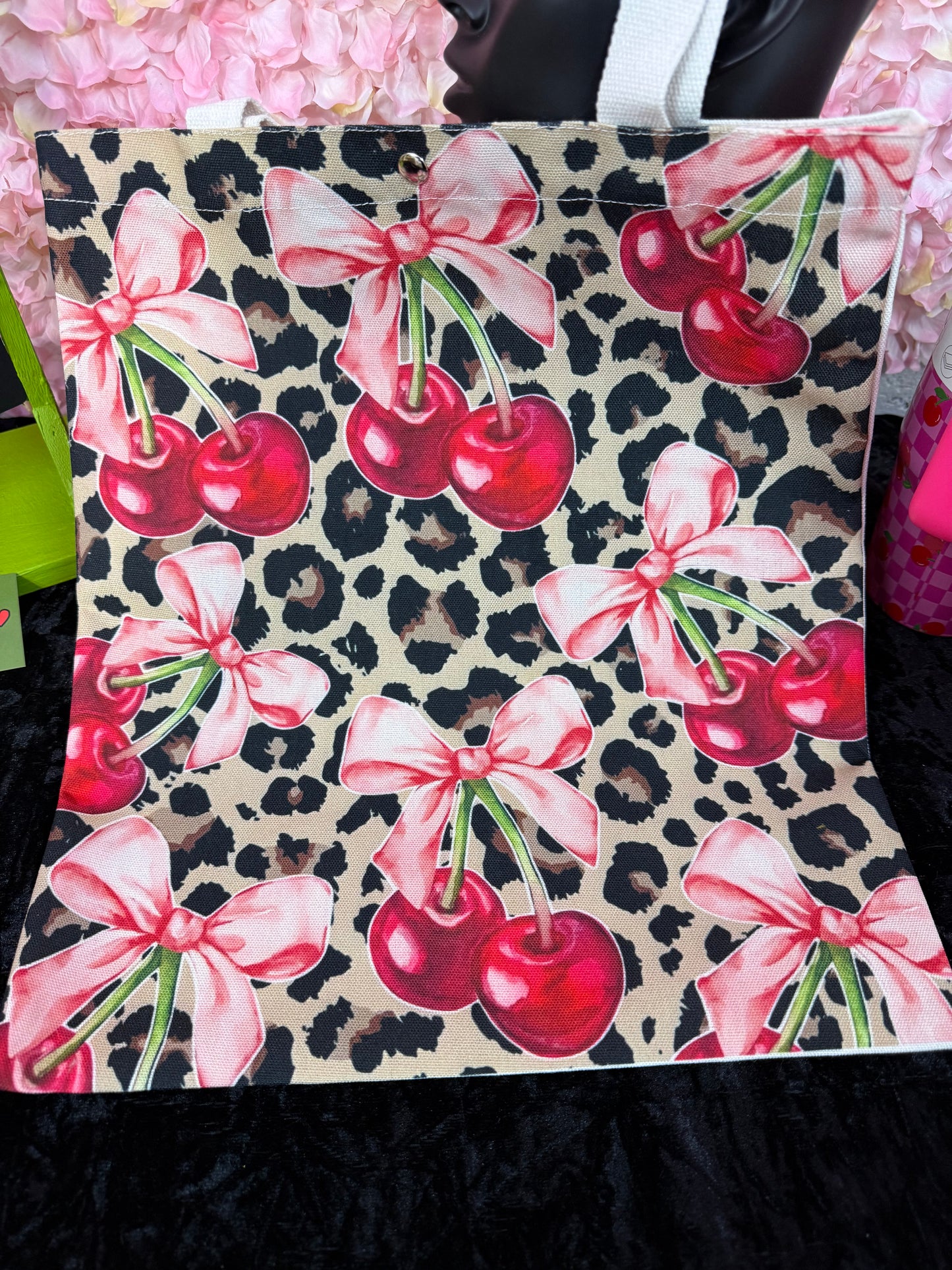 Cherry baby vintage tote bag