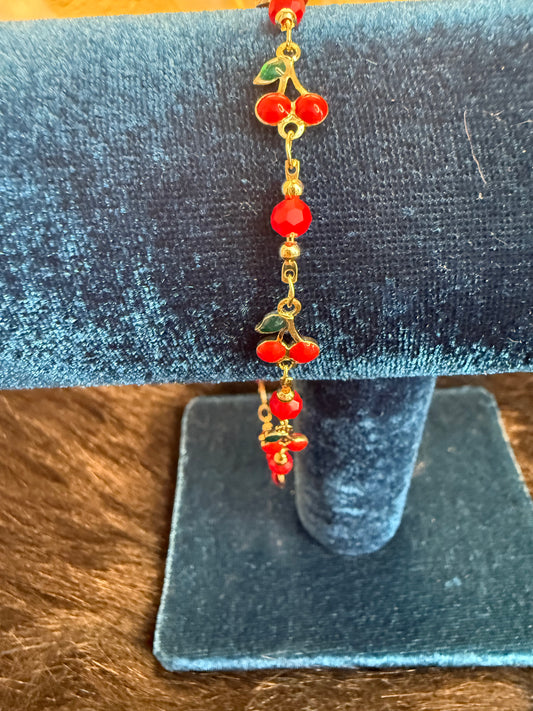 Cherry baby bracelet