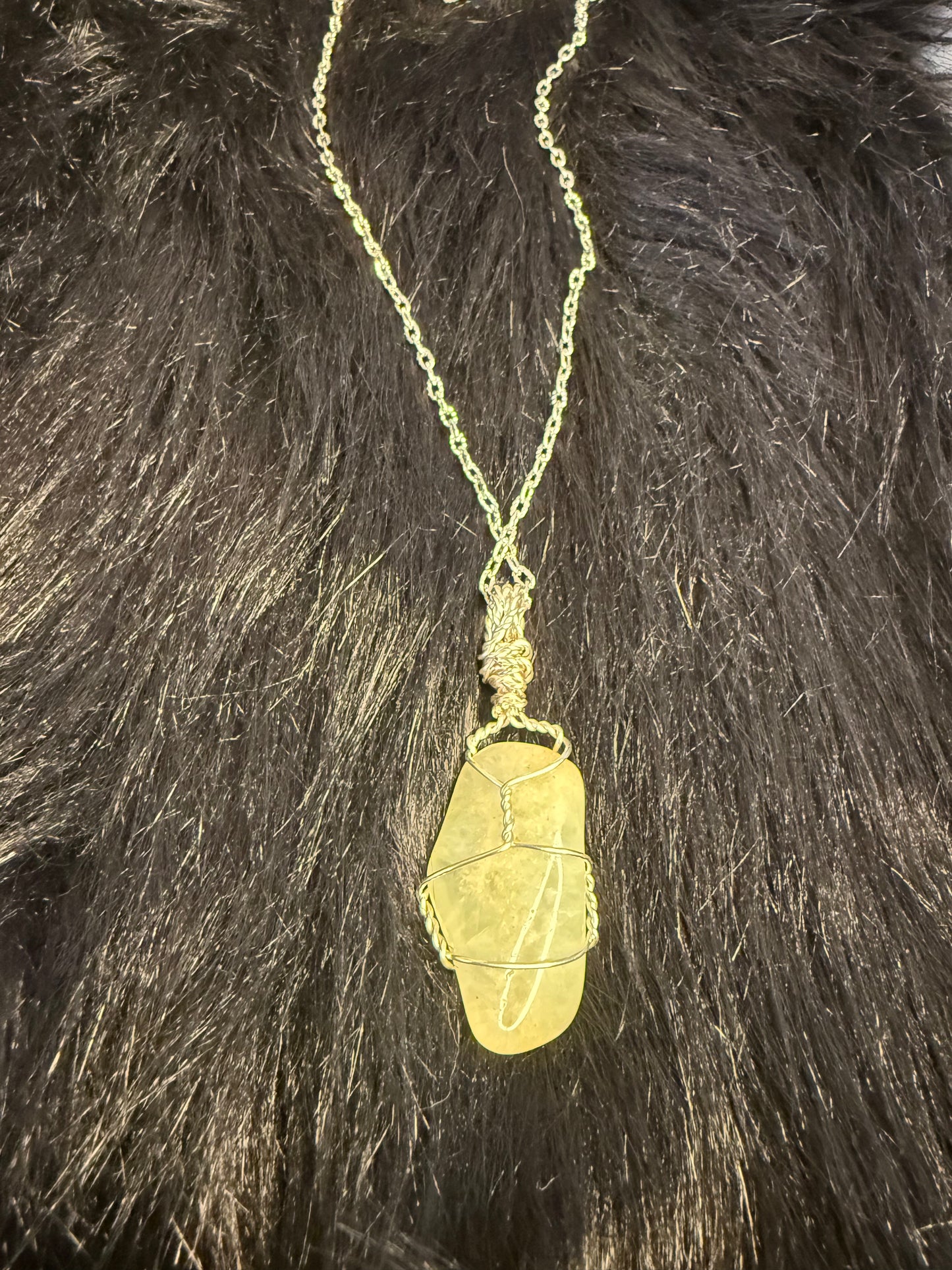 Prehnite Handwrapped Crystal Pendant
