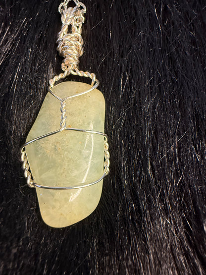 Prehnite Handwrapped Crystal Pendant