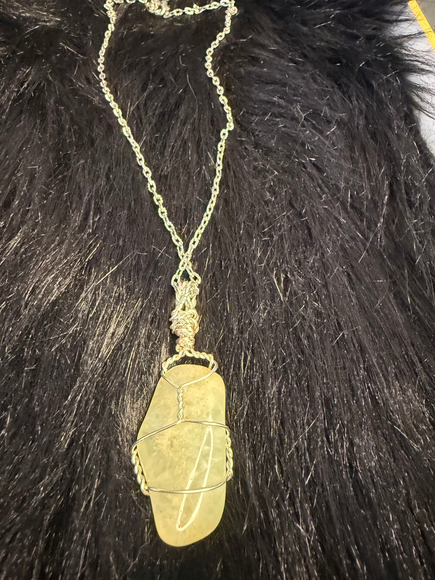 Prehnite Handwrapped Crystal Pendant