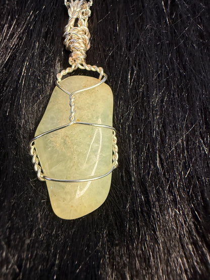 Prehnite Handwrapped Crystal Pendant