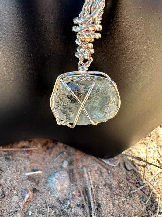 Prasolite Crystal Pendant