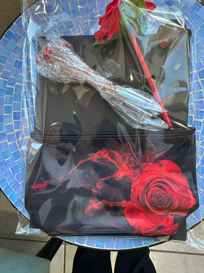 Red Roses Makeup Brush Beauty Self care kit