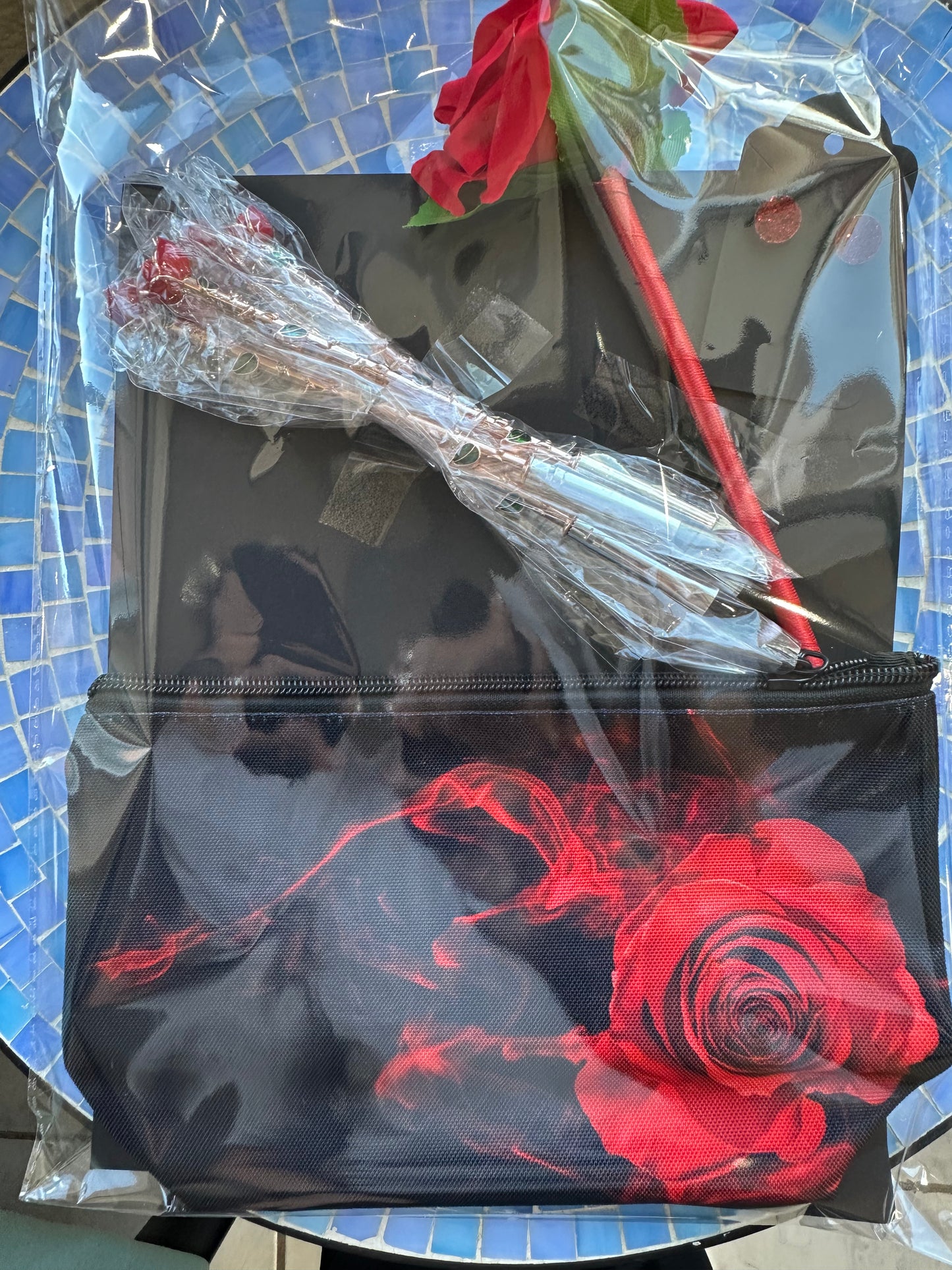 Red Roses Makeup Brush Beauty Self care kit