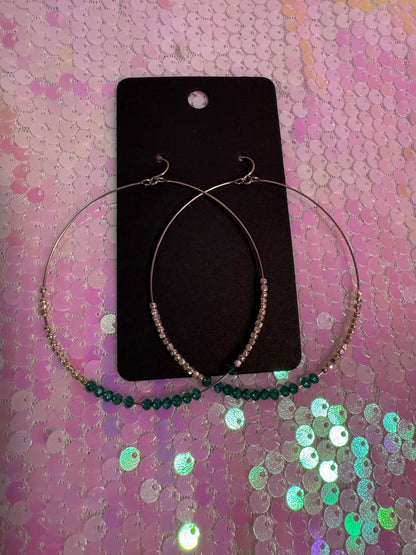 Teal Crystal Beaded earrings