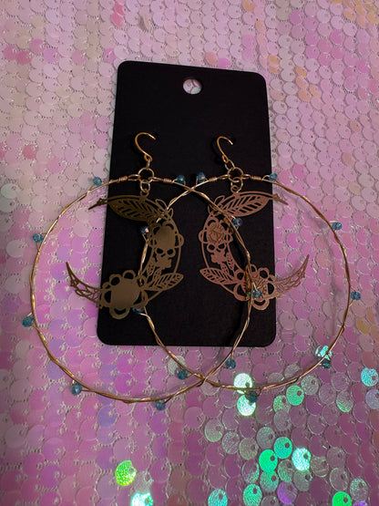 Teal Luna Flor earrings