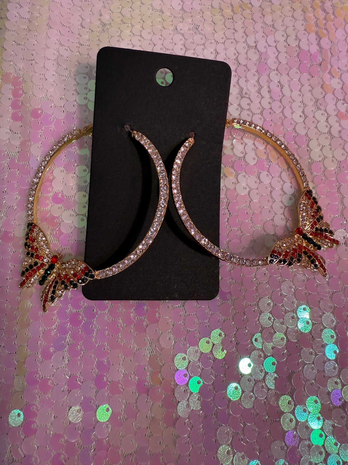 Christmas Butterfly Hoops